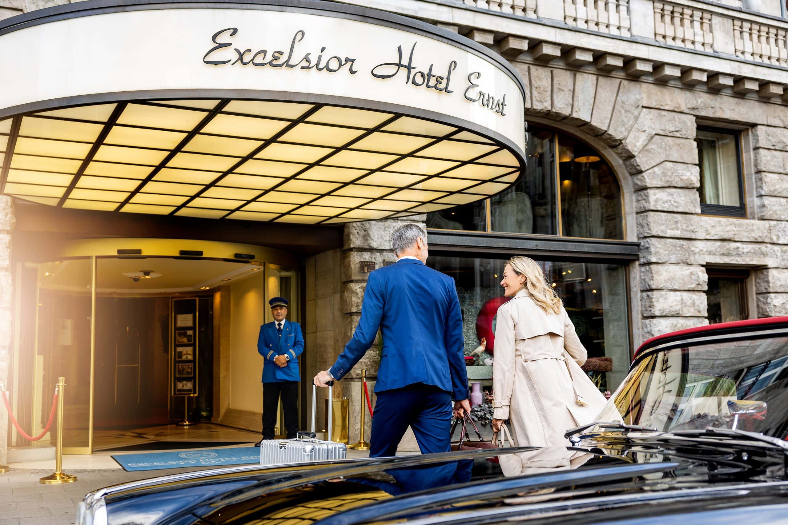Entrance of 5 star Excelsior Hotel Ernst