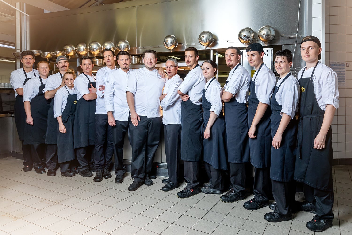 Kitchen team at Hanse Stube gourmet restaurant Cologne