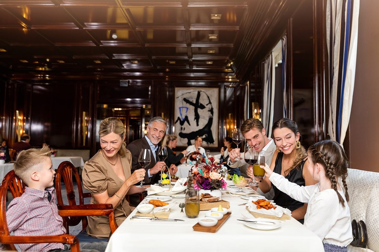 Multigenerational family at gourmet restaurant Hanse Stube Cologne